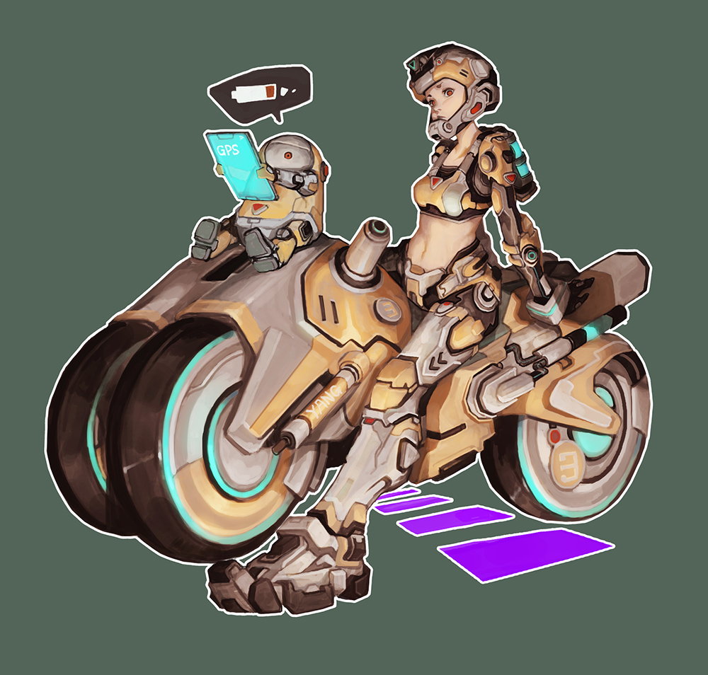 a站画师#养油菜# 的机械少女系列作品欣赏.