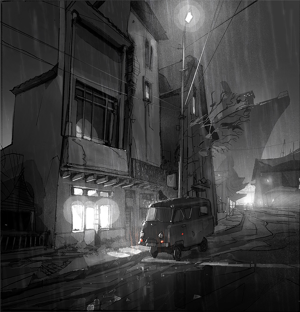 奥地利艺术家lip comarella 的一组黑白光影插画欣赏.